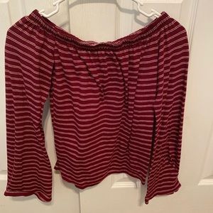 Off the shoulder bell sleeve top